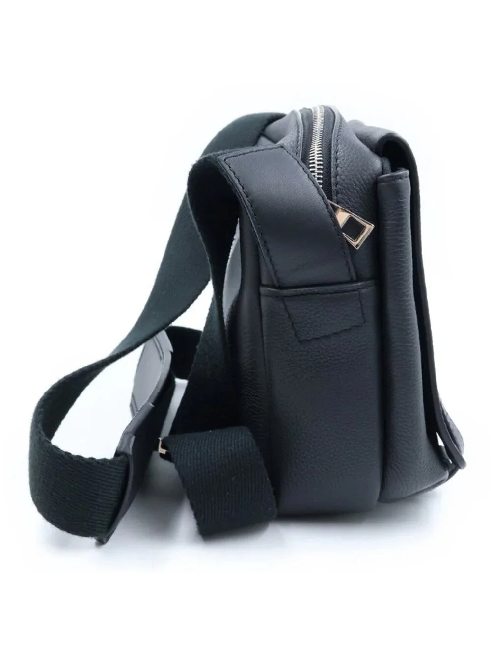 Loewe Anagram Messenger Bag Leather Silver Black